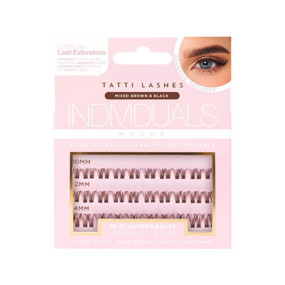 Mon Cherie Mocha – Cils individuels en clusters, noir et brun
