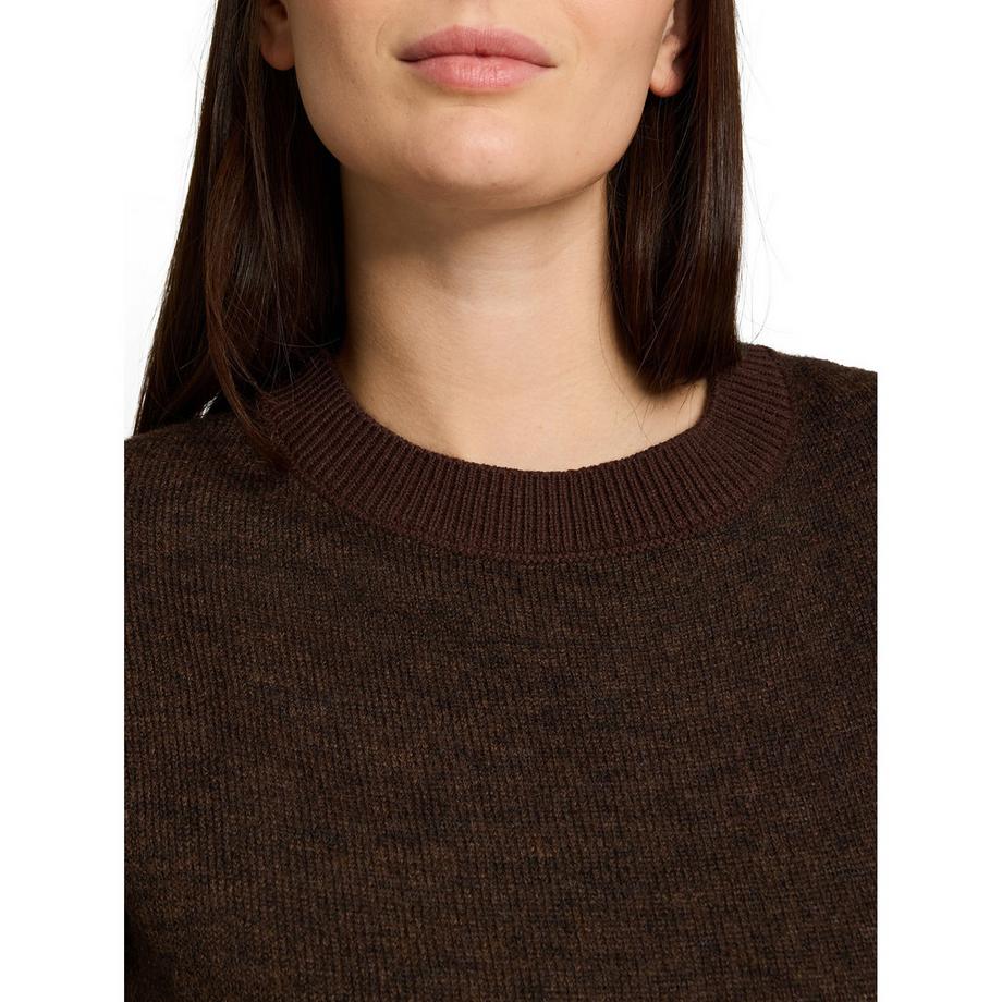 TOM TAILOR Sweat-shirt à manches courtes en tricot côtelé  