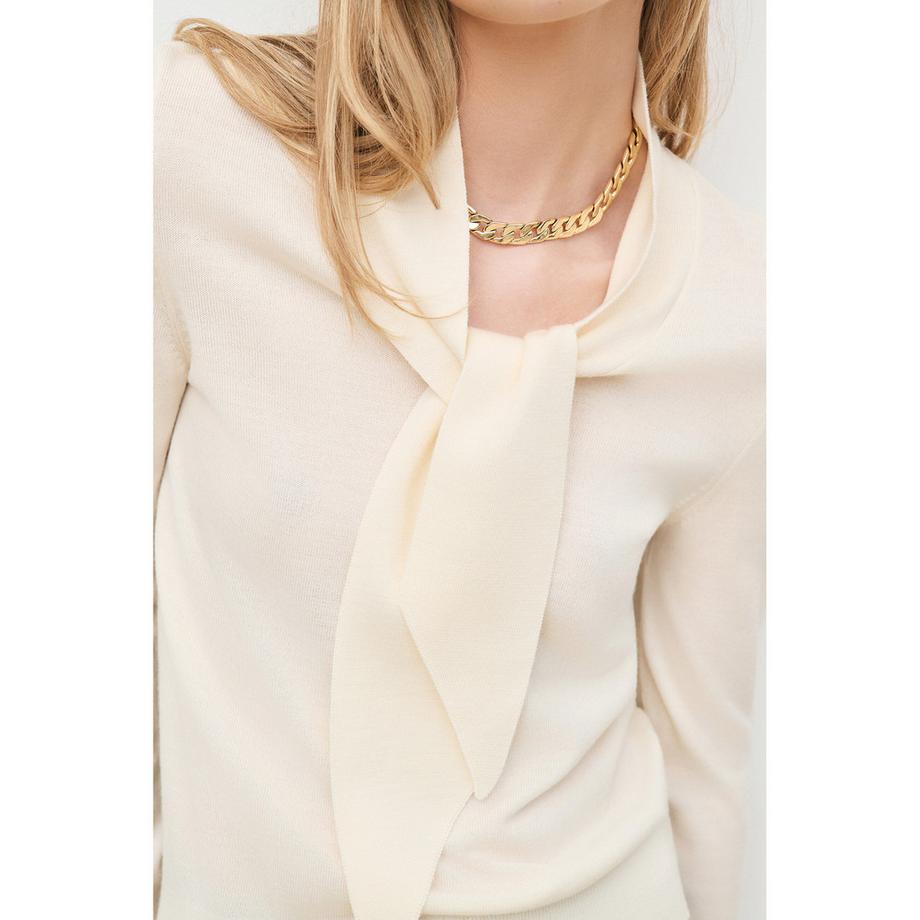 Caroll Pullover con dettaglio fiocco al collo  