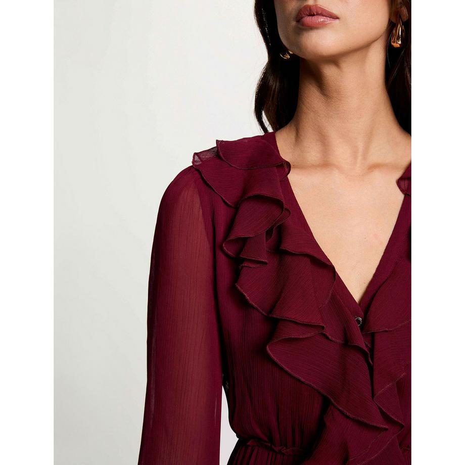 MORGAN Midi Kleid mit Rüschen Detail  