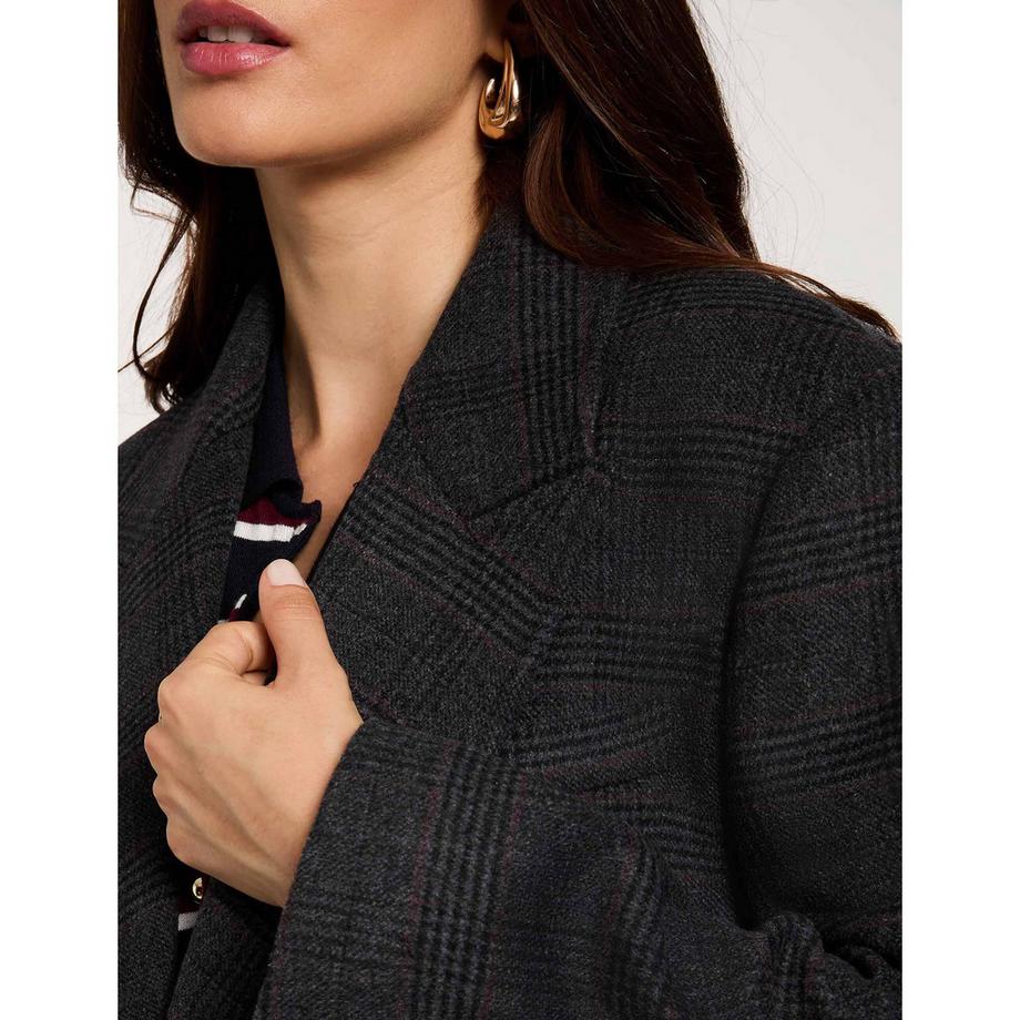 MORGAN Manteau à Carreaux Double Boutonnage  