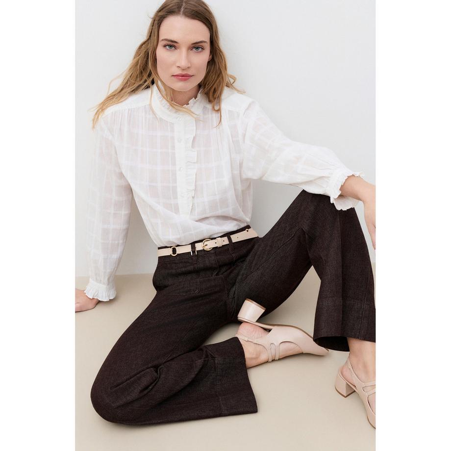 Caroll Camicia a maniche lunghe colletto arricciato  