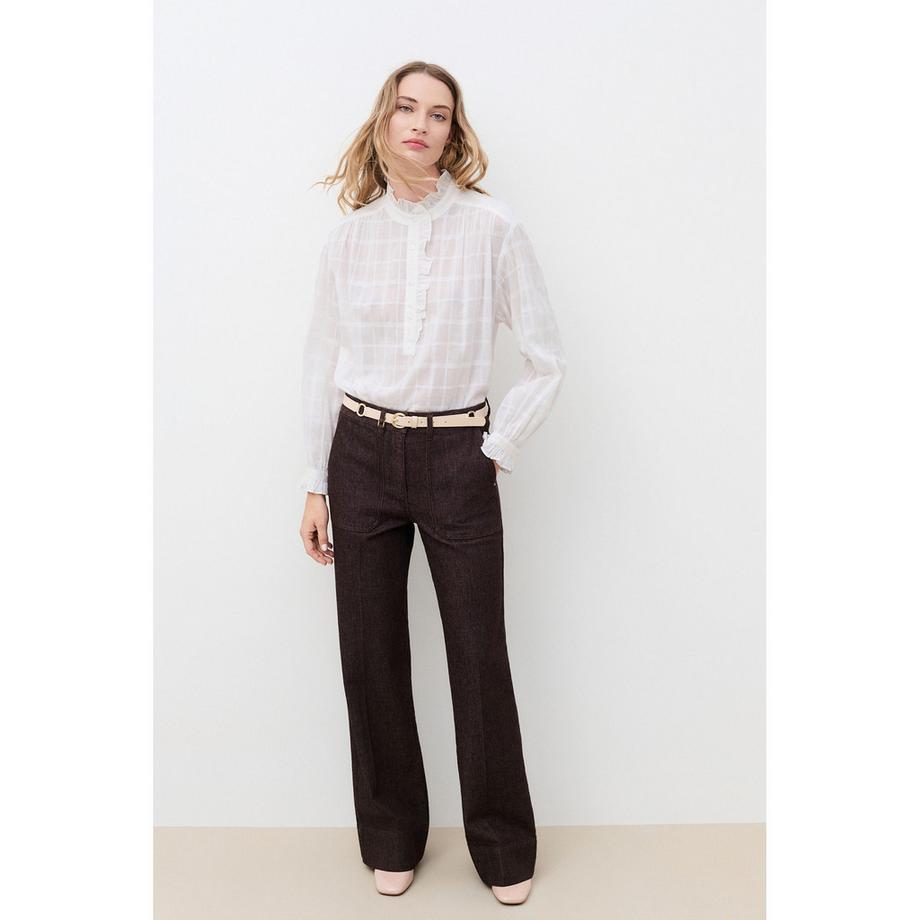 Caroll Camicia a maniche lunghe colletto arricciato  