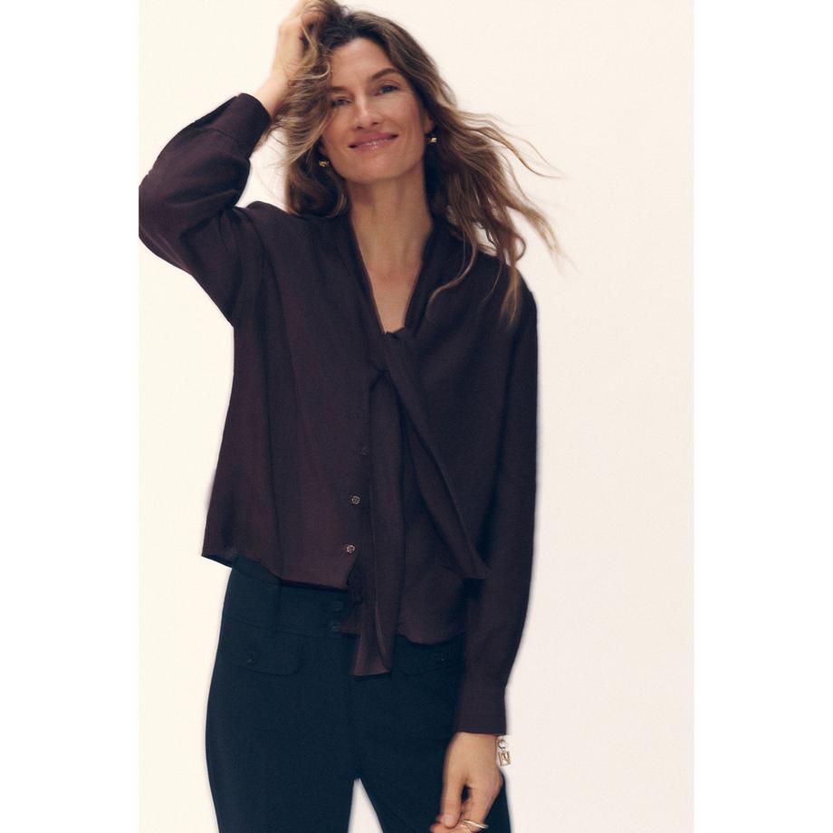 Caroll Camicia a maniche lunghe con collo a fiocco  