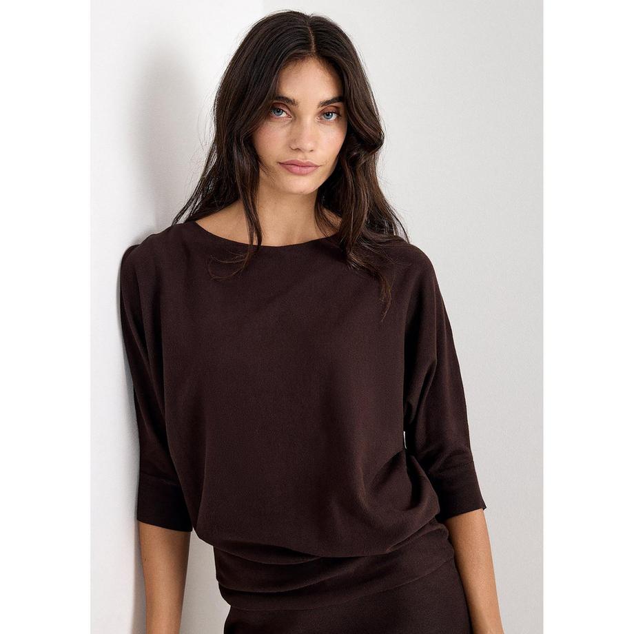 Phase Eight Vestito Becca con scollo drapé e maniche tre quarti  
