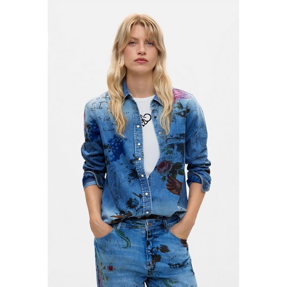 Desigual Jeans à Jambes Larges Imprimé Floral  