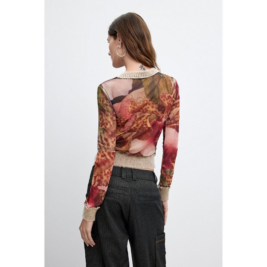 Desigual T-shirt à manches longues imprimé floral  