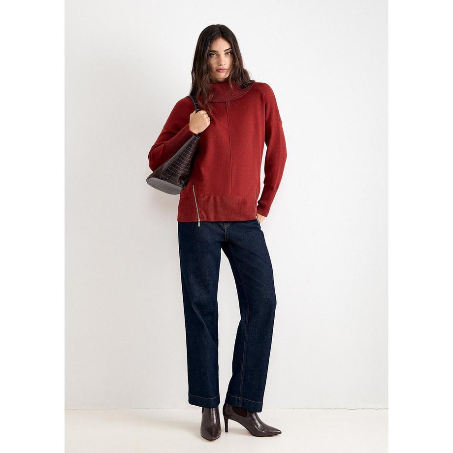 Phase Eight Steph Rollkragenpullover mit Seitentaschenreißverschlüssen  