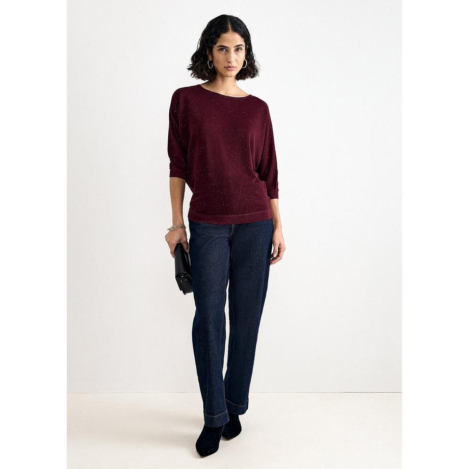 Phase Eight Sequin Pullover mit Dreiviertelärmeln  