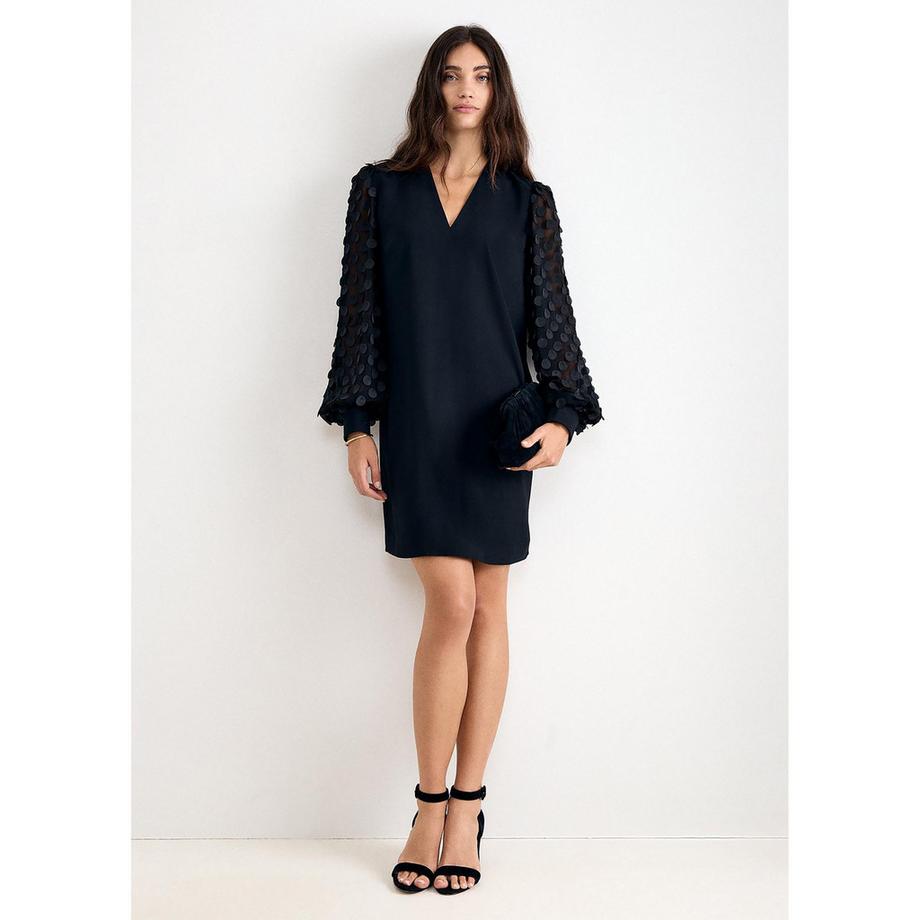 Phase Eight Robe Laura col en V avec manches en paillettes  