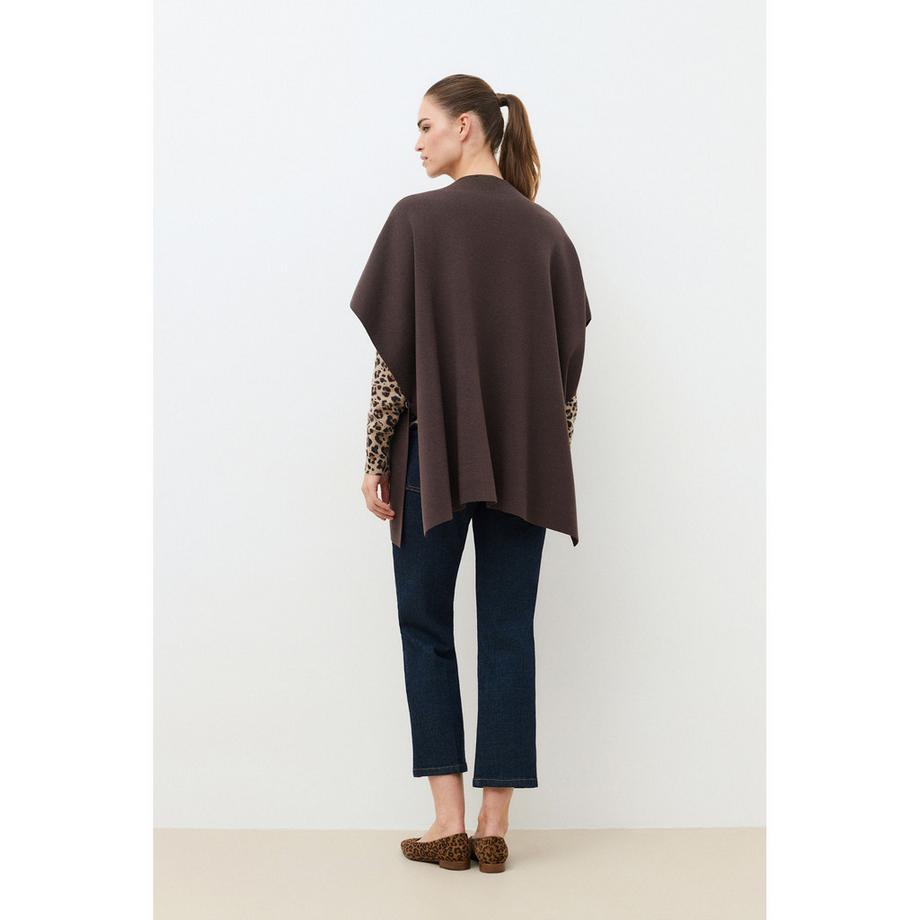 Caroll Poncho mit V-Ausschnitt und asymmetrischem Saum  