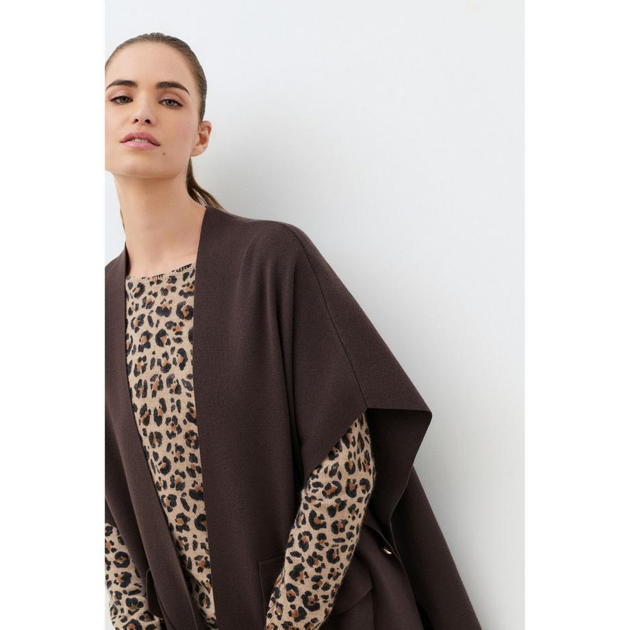 Caroll Poncho mit V-Ausschnitt und asymmetrischem Saum  