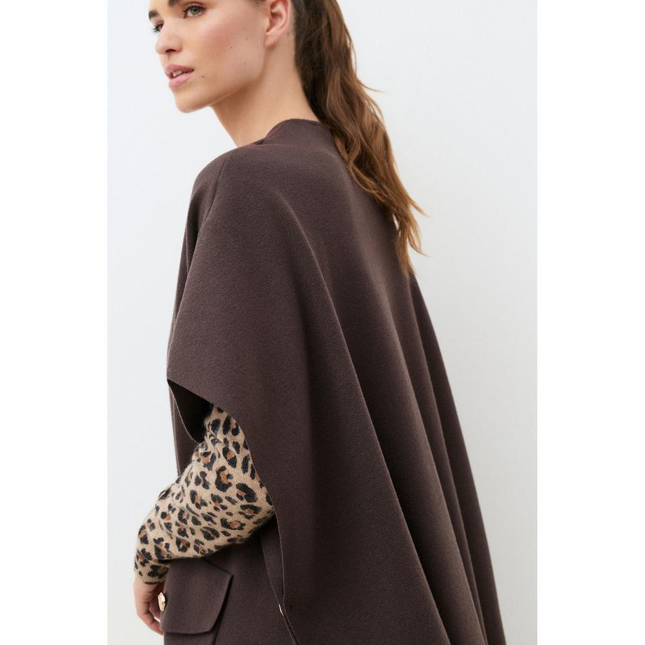 Caroll Poncho mit V-Ausschnitt und asymmetrischem Saum  
