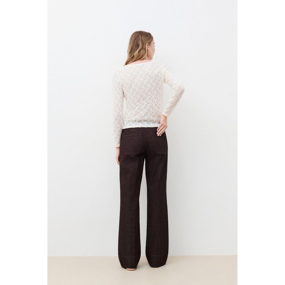 Caroll Spitzen Langarm T-Shirt  