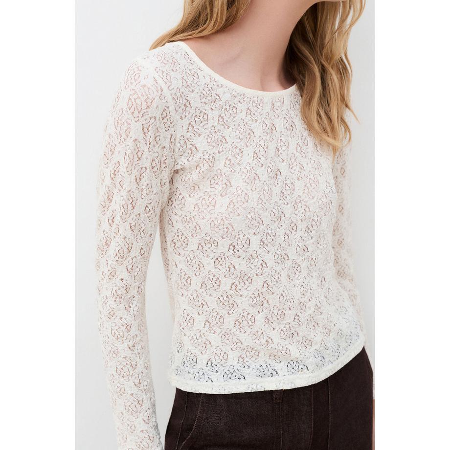 Caroll Spitzen Langarm T-Shirt  