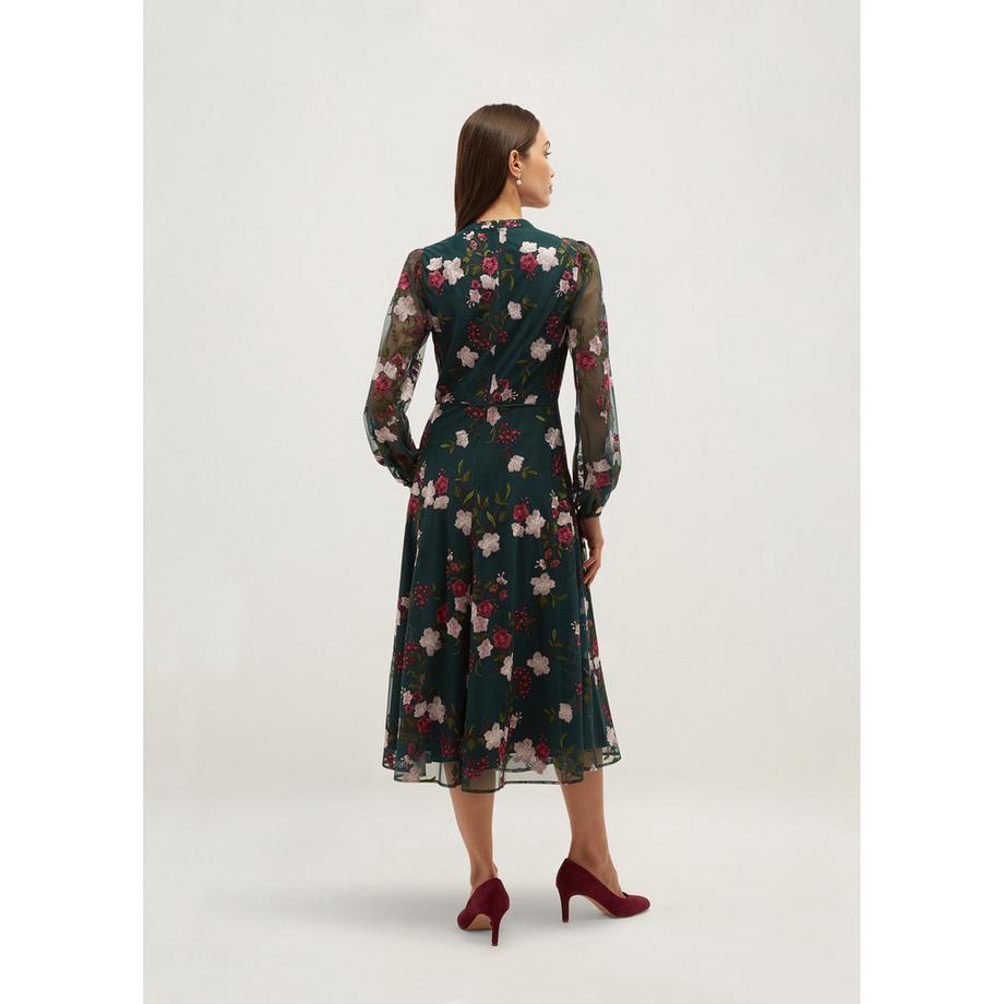 HOBBS FLO abito midi con ricamo floreale  