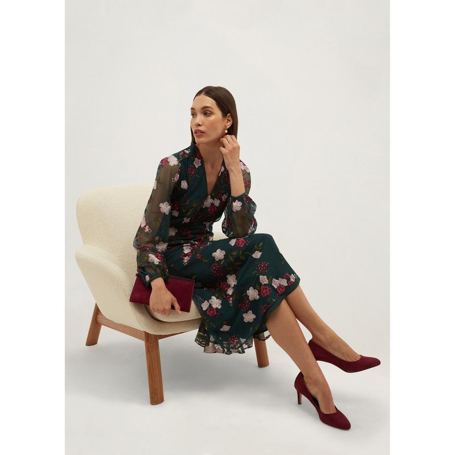 HOBBS FLO abito midi con ricamo floreale  