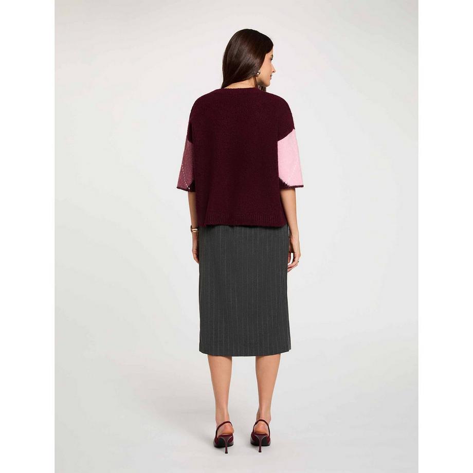 MORGAN Pullover à blocs de couleur avec encolure asymétrique  