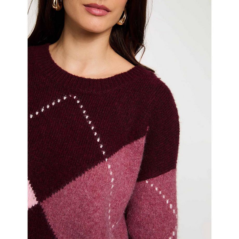 MORGAN Pullover à blocs de couleur avec encolure asymétrique  