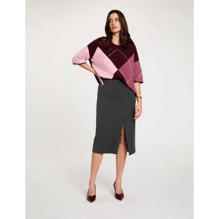 MORGAN Pullover à blocs de couleur avec encolure asymétrique  