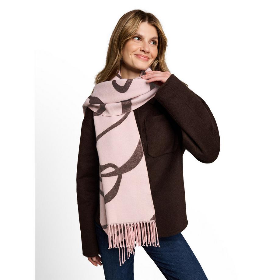 TOM TAILOR Sciarpa con Stampa Astratta e Frange  