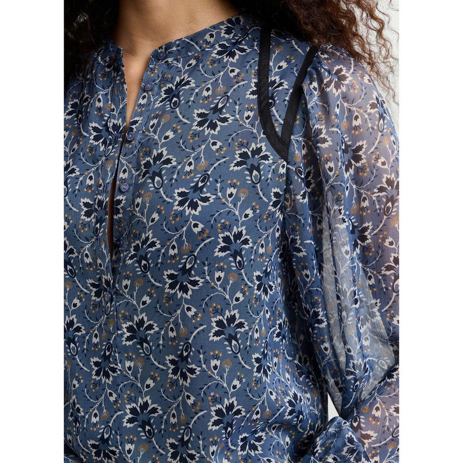 Pepe Jeans London Camicetta con Stampa Floreale e Maniche a Palloncino  