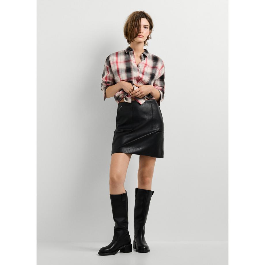 Pepe Jeans London Karierte Hemdbluse mit Knopfleiste  