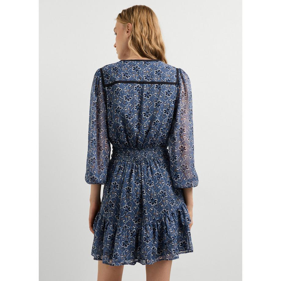 Pepe Jeans London Blumenmuster Kleid mit Puffärmeln  