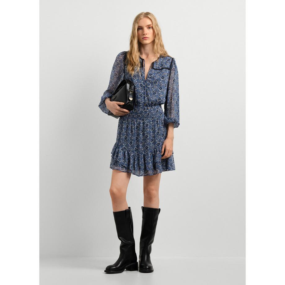 Pepe Jeans London Blumenmuster Kleid mit Puffärmeln  