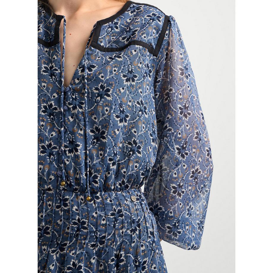 Pepe Jeans London Blumenmuster Kleid mit Puffärmeln  
