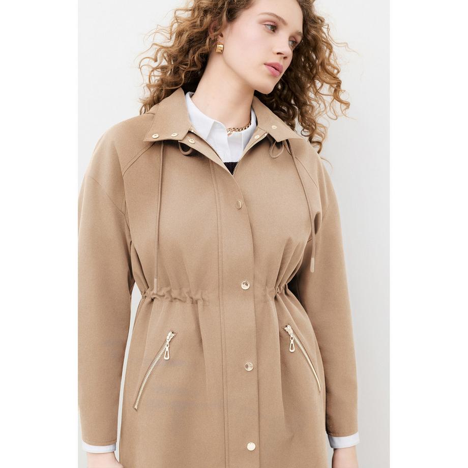 Caroll Manteau double boutonnage avec capuche  