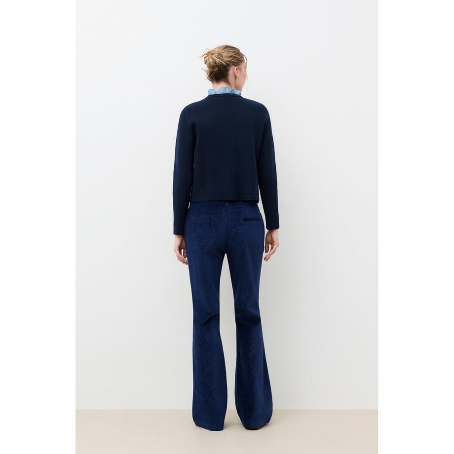 Caroll Pullover con chiusura a bottoni e bordi costati  