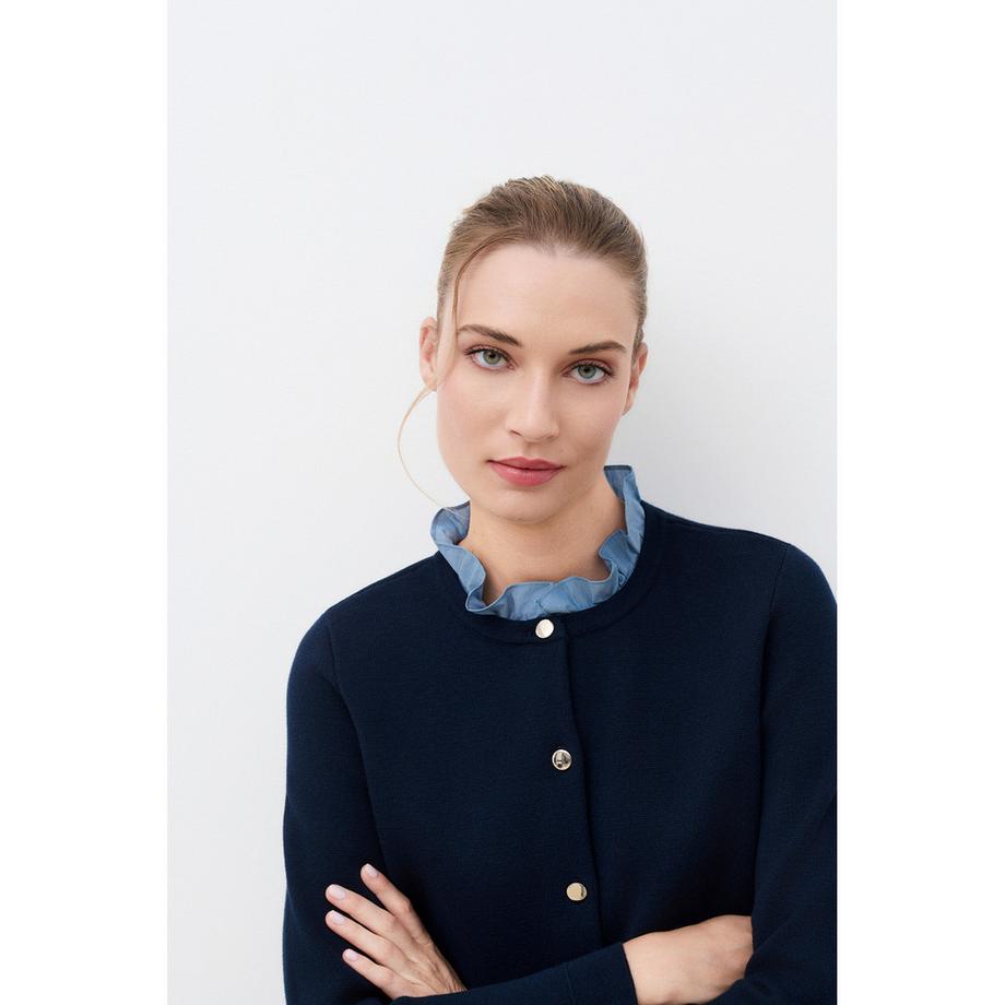 Caroll Pullover con chiusura a bottoni e bordi costati  