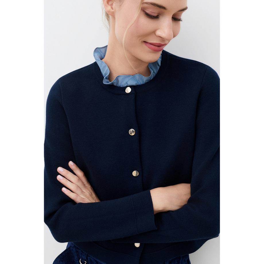 Caroll Pullover con chiusura a bottoni e bordi costati  