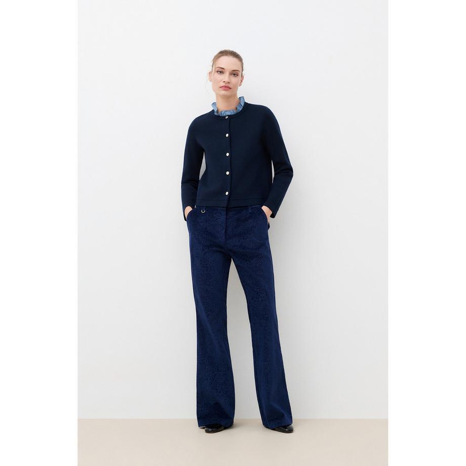 Caroll Pullover con chiusura a bottoni e bordi costati  