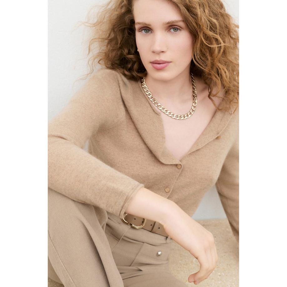 Caroll Pullover a Maniche Lunghe con Chiusura a Bottoni  