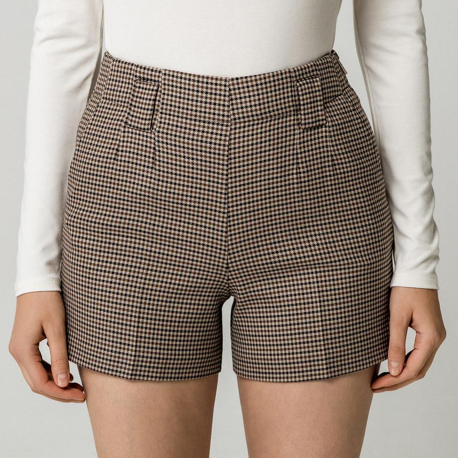 MORGAN Shorts à motif Houndstooth  