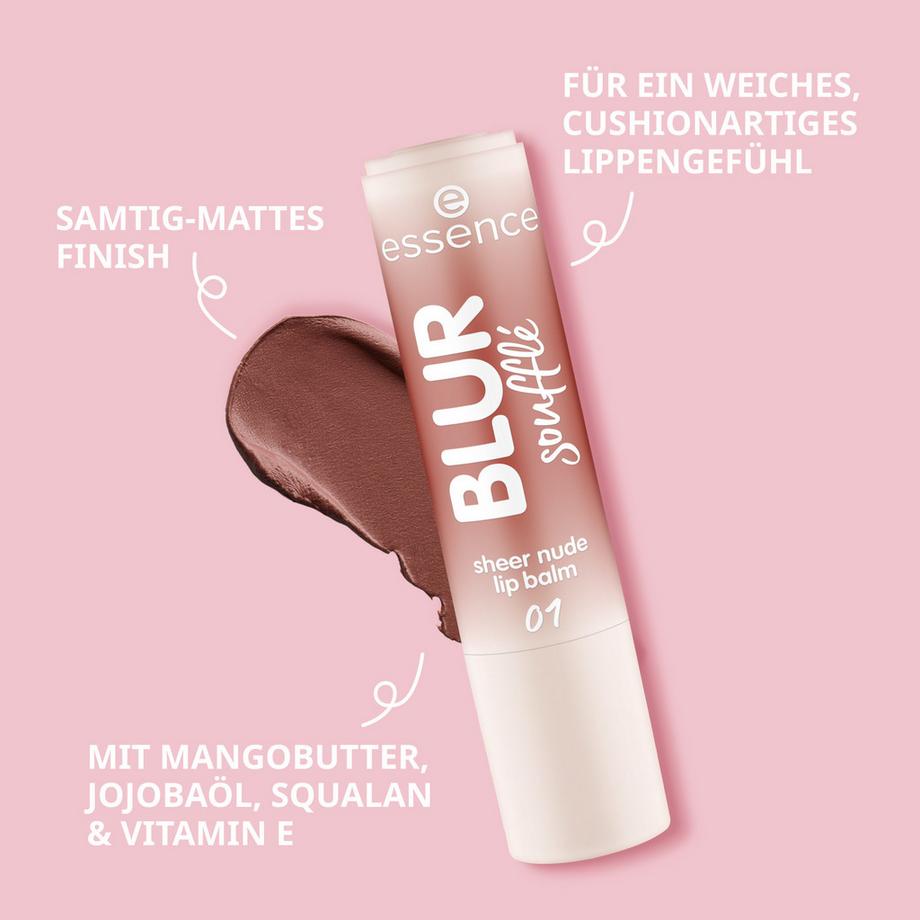 essence  BLUR soufflé sheer nude lip balm 