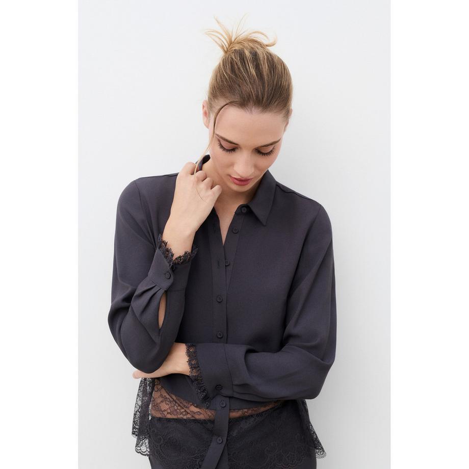 Caroll Chemise à manches longues avec bordure en dentelle  