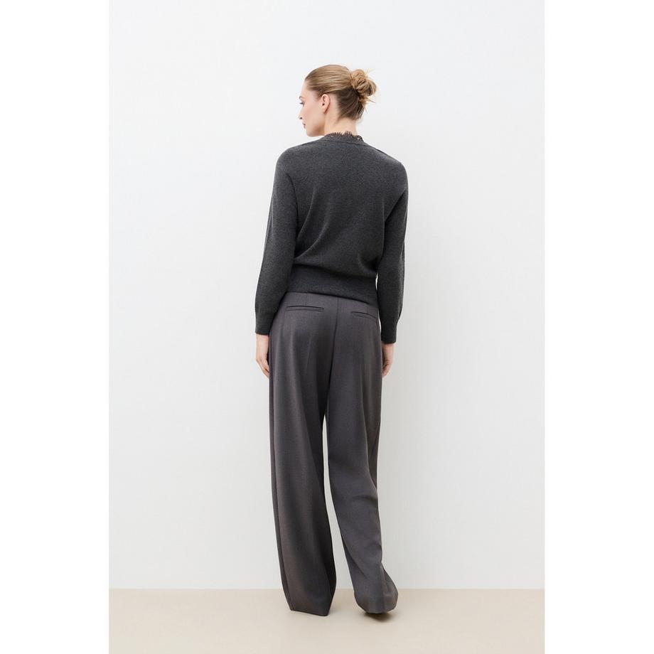 Caroll Cardigan col en V avec bordure en dentelle  