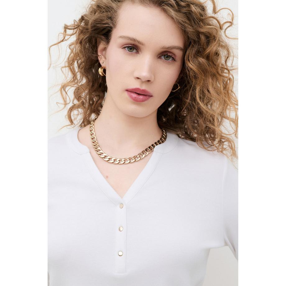 Caroll T-shirt à manches longues col Henley  