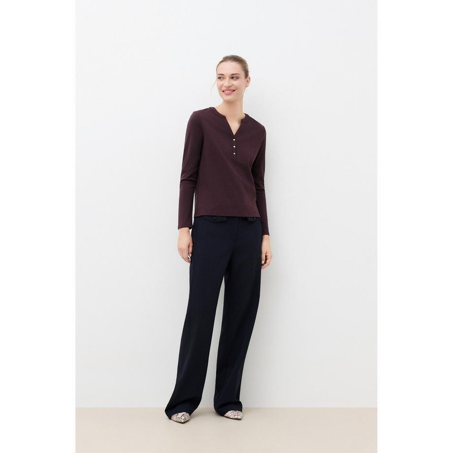 Caroll T-shirt à manches longues col Henley  