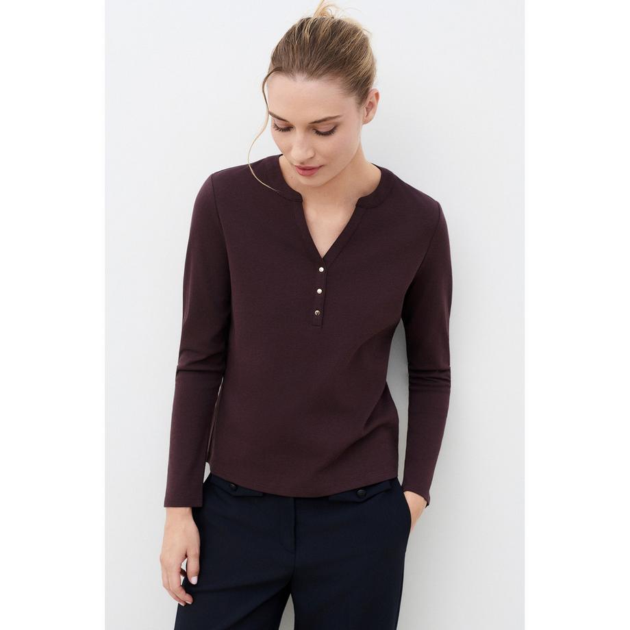 Caroll T-shirt à manches longues col Henley  