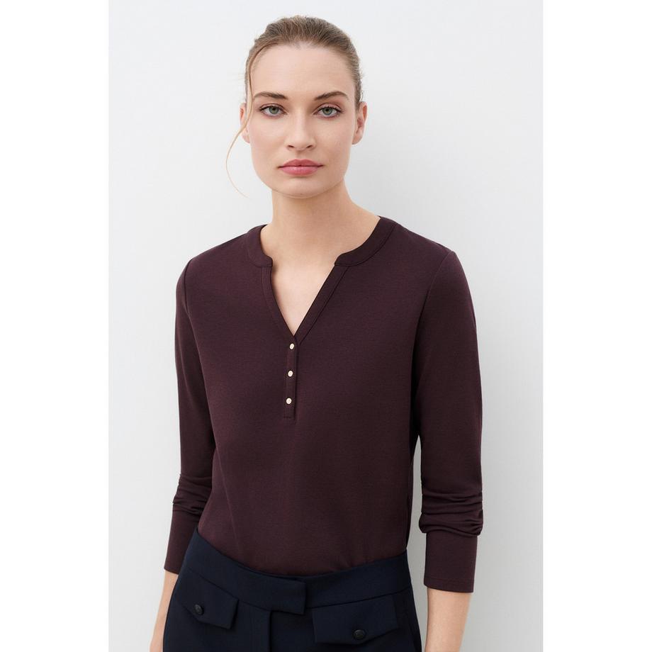 Caroll T-shirt à manches longues col Henley  