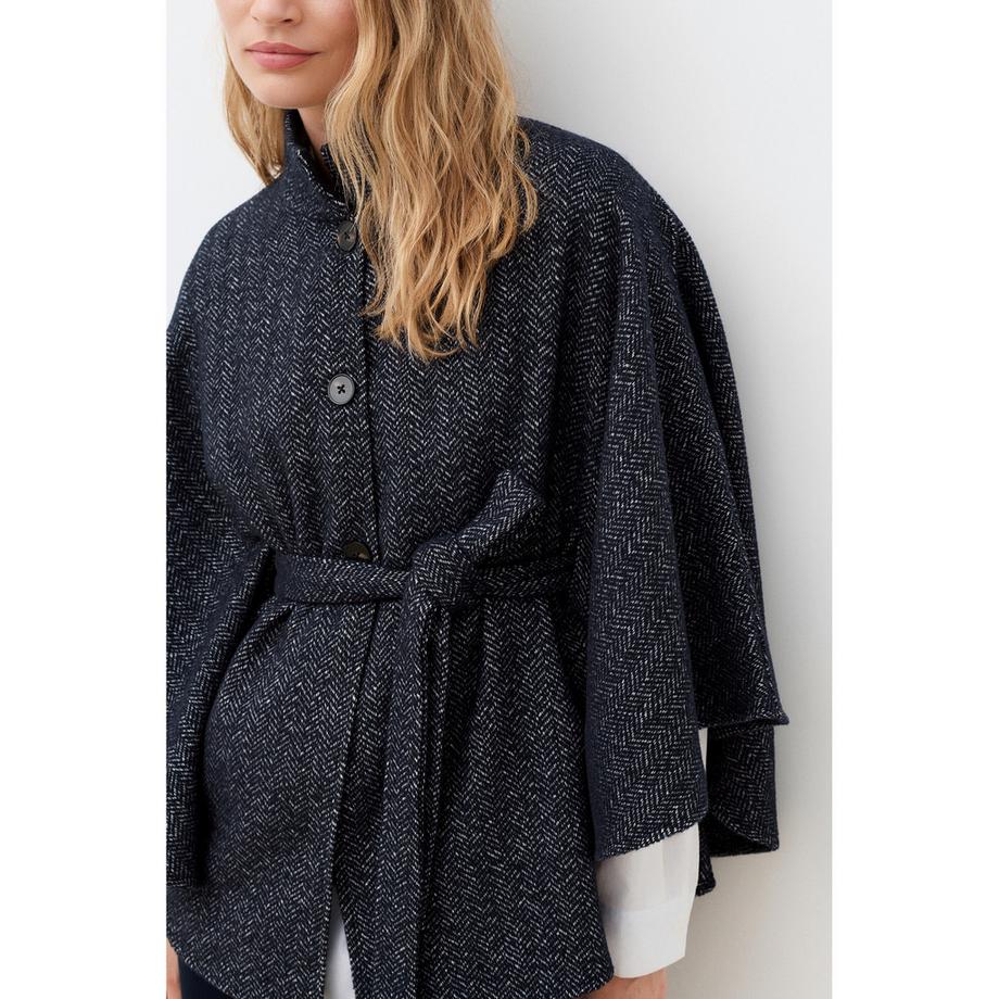 Caroll Herringbone Poncho mit Gürtel  