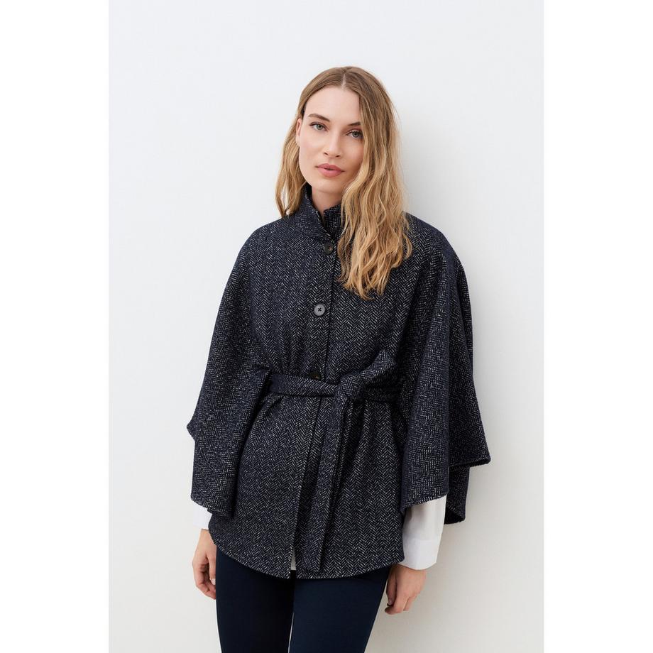 Caroll Herringbone Poncho mit Gürtel  