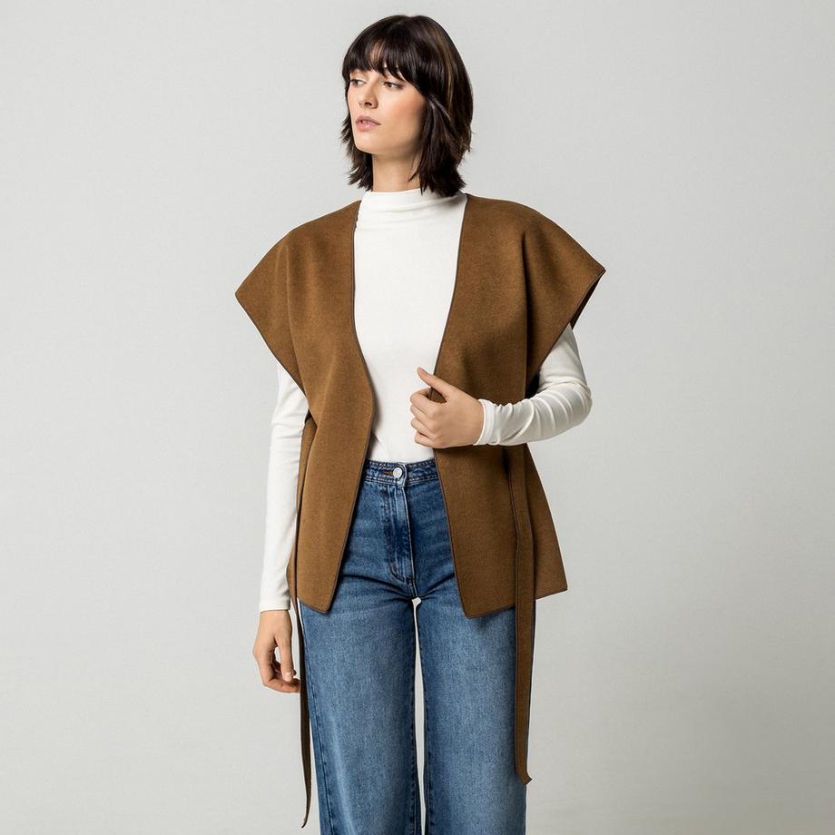 Caroll Poncho mit Gürtel  