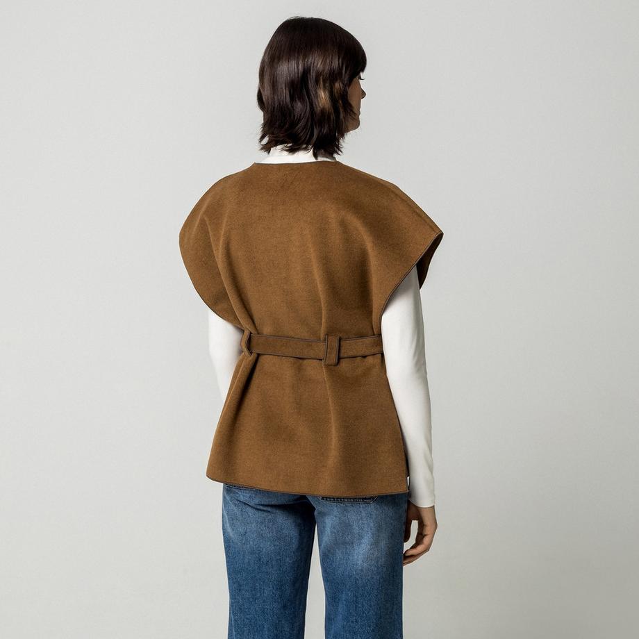 Caroll Poncho mit Gürtel  