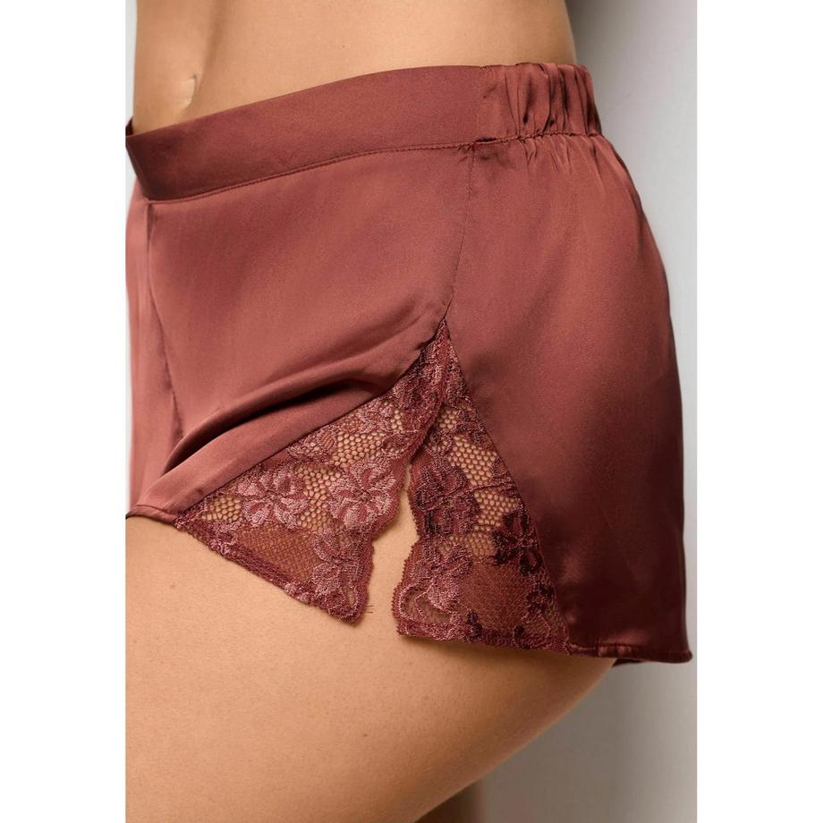 Yamamay Short in raso con bordo in pizzo  