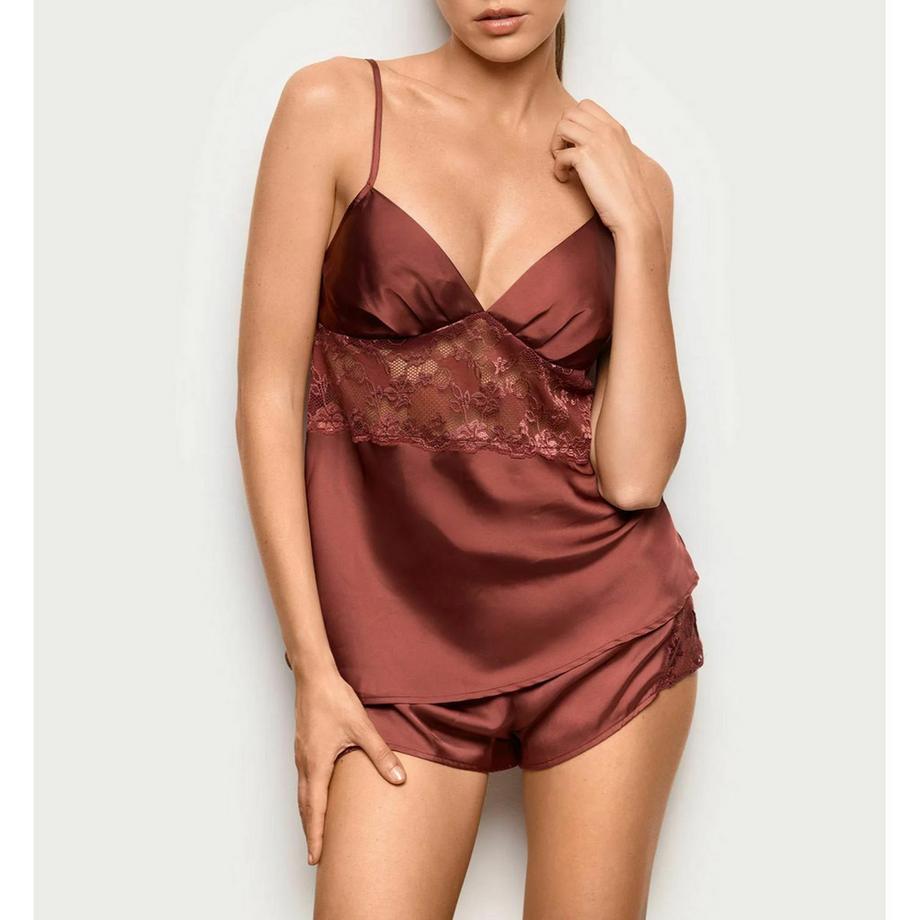 Yamamay Short in raso con bordo in pizzo  